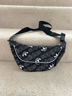 adidas Black & White Logo Waist Bag